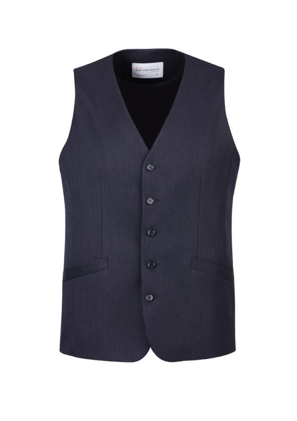 Mens Bamboo Blend Longline Vest Waistcoat w/ Stretch Business Forrnal Dress - Navy - 122 V563-90112-NAVY-122