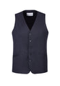 Mens Bamboo Blend Longline Vest Waistcoat w/ Stretch Business Forrnal Dress - Navy - 92 V563-90112-NAVY-92