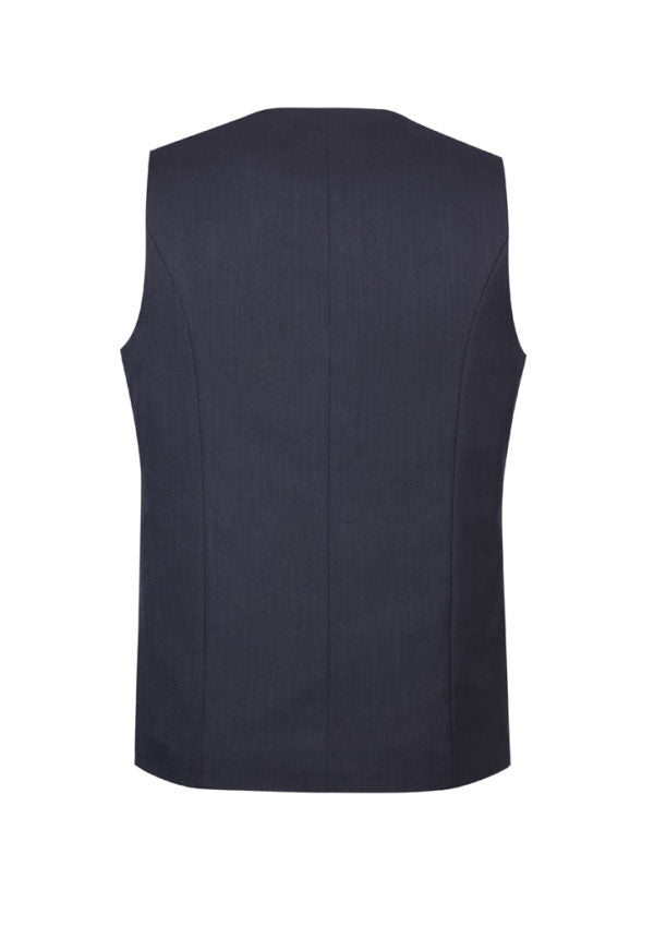 Mens Bamboo Blend Longline Vest Waistcoat w/ Stretch Business Forrnal Dress - Navy - 97 V563-90112-NAVY-97
