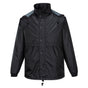 HUSKI STRATUS RAIN JACKET Waterproof Workwear Concealed Hood Windproof Packable - Black - 4XL V563-918032-STRATUS-BLK-4XL