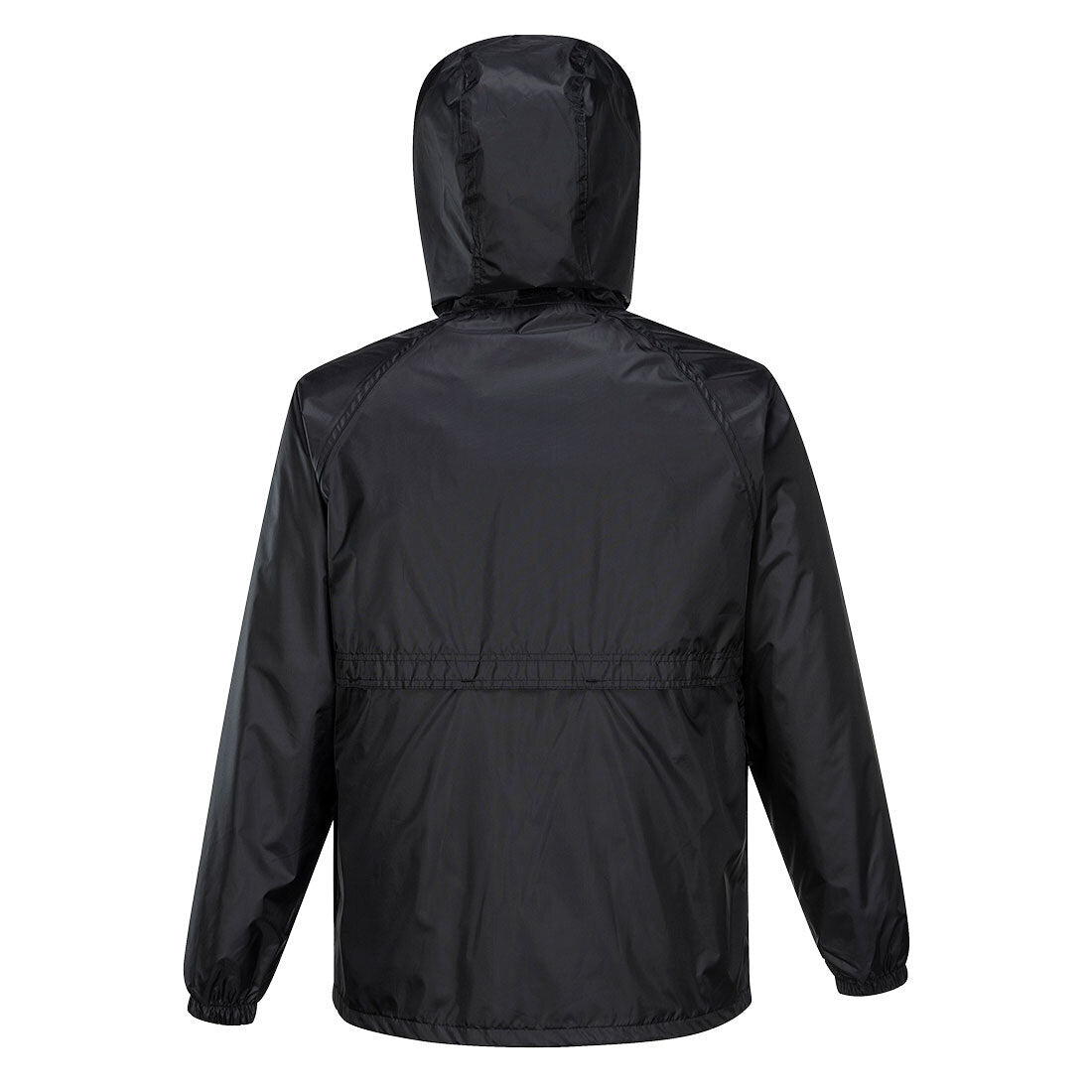 HUSKI STRATUS RAIN JACKET Waterproof Workwear Concealed Hood Windproof Packable - Black - L V563-918032-STRATUS-BLK-L