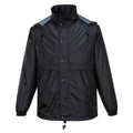 HUSKI STRATUS RAIN JACKET Waterproof Workwear Concealed Hood Windproof Packable - Black - S V563-918032-STRATUS-BLK-S