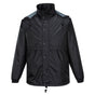 HUSKI STRATUS RAIN JACKET Waterproof Workwear Concealed Hood Windproof Packable - Black - S V563-918032-STRATUS-BLK-S