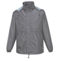 HUSKI STRATUS RAIN JACKET Waterproof Workwear Concealed Hood Windproof Packable - Charcoal - S V563-918032-STRATUS-CHRCOL-S