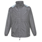 HUSKI STRATUS RAIN JACKET Waterproof Workwear Concealed Hood Windproof Packable - Charcoal - S V563-918032-STRATUS-CHRCOL-S