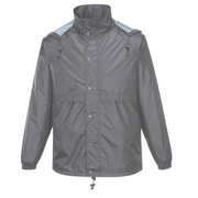 HUSKI STRATUS RAIN JACKET Waterproof Workwear Concealed Hood Windproof Packable - Charcoal - S V563-918032-STRATUS-CHRCOL-S