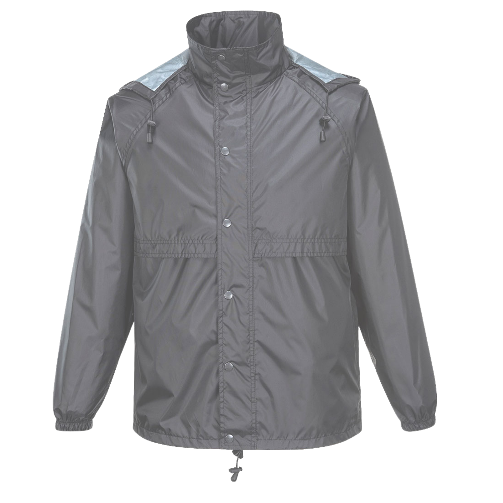 HUSKI STRATUS RAIN JACKET Waterproof Workwear Concealed Hood Windproof Packable - Charcoal - S V563-918032-STRATUS-CHRCOL-S