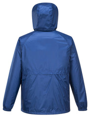 HUSKI STRATUS RAIN JACKET Waterproof Workwear Concealed Hood Windproof Packable - Cobalt - S V563-918032-STRATUS-COBL-S