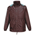 HUSKI STRATUS RAIN JACKET Waterproof Workwear Concealed Hood Windproof Packable - Garnet Red - S V563-918032-STRATUS-GRNTRED-S
