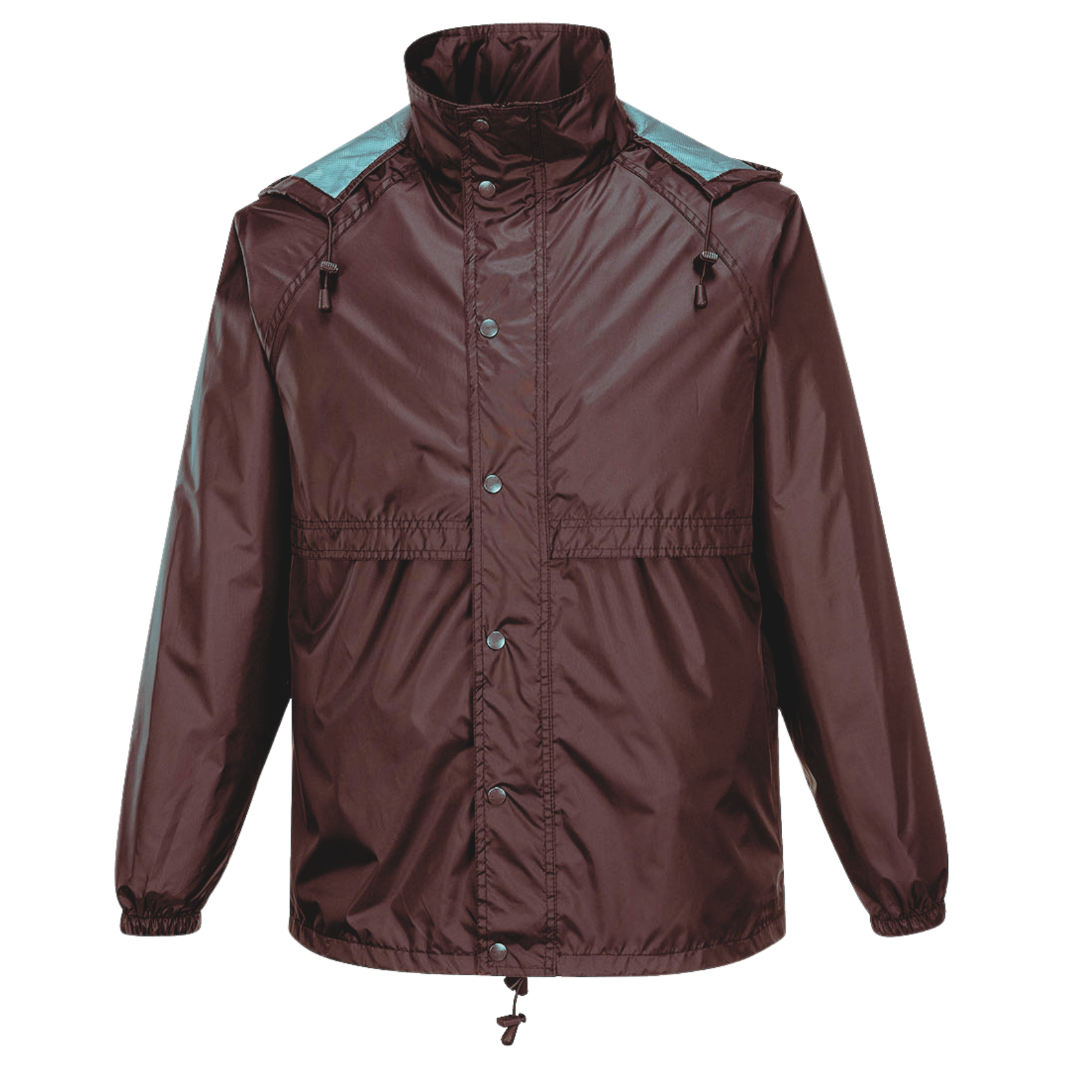 HUSKI STRATUS RAIN JACKET Waterproof Workwear Concealed Hood Windproof Packable - Garnet Red - S V563-918032-STRATUS-GRNTRED-S