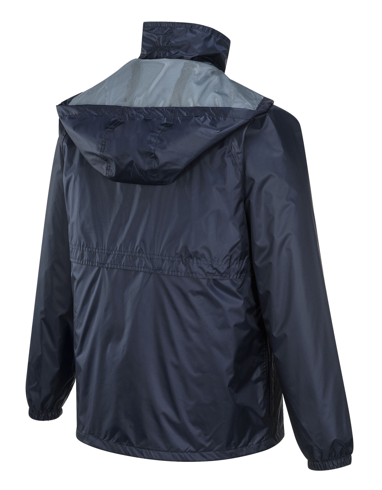 HUSKI STRATUS RAIN JACKET Waterproof Workwear Concealed Hood Windproof Packable - Navy Blue - S V563-918032-STRATUS-NAVYBLU-S