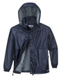 HUSKI STRATUS RAIN JACKET Waterproof Workwear Concealed Hood Windproof Packable - Navy Blue - XL V563-918032-STRATUS-NAVYBLU-XL