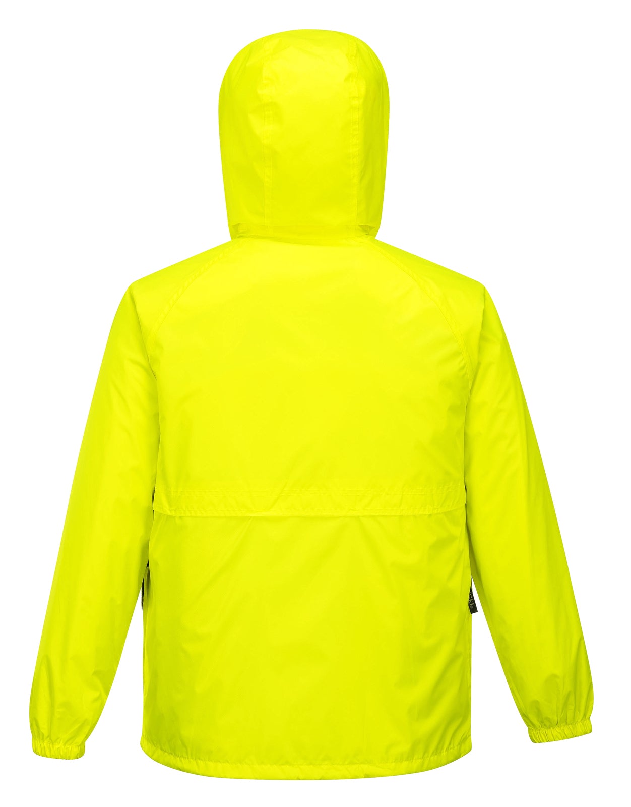 HUSKI STRATUS RAIN JACKET Waterproof Workwear Concealed Hood Windproof Packable - Yellow Fluro - S V563-918032-STRATUS-YLWFLU-S