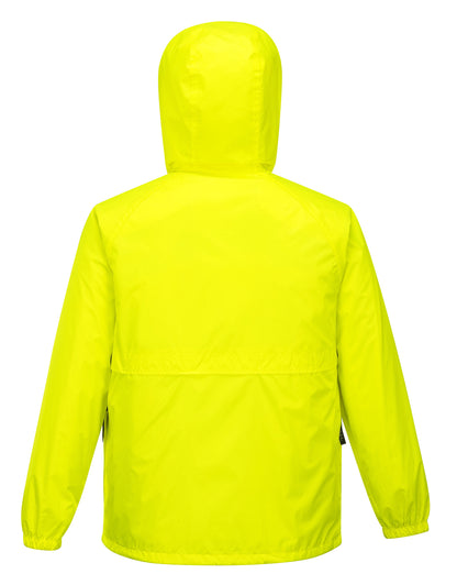 HUSKI STRATUS RAIN JACKET Waterproof Workwear Concealed Hood Windproof Packable - Yellow Fluro - S V563-918032-STRATUS-YLWFLU-S
