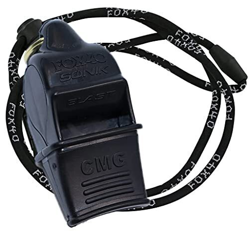 Fox 40 Sonik Blast CMG Pealess Whistle Outdoor Safety Referee Sports - Black V563-9201-0008