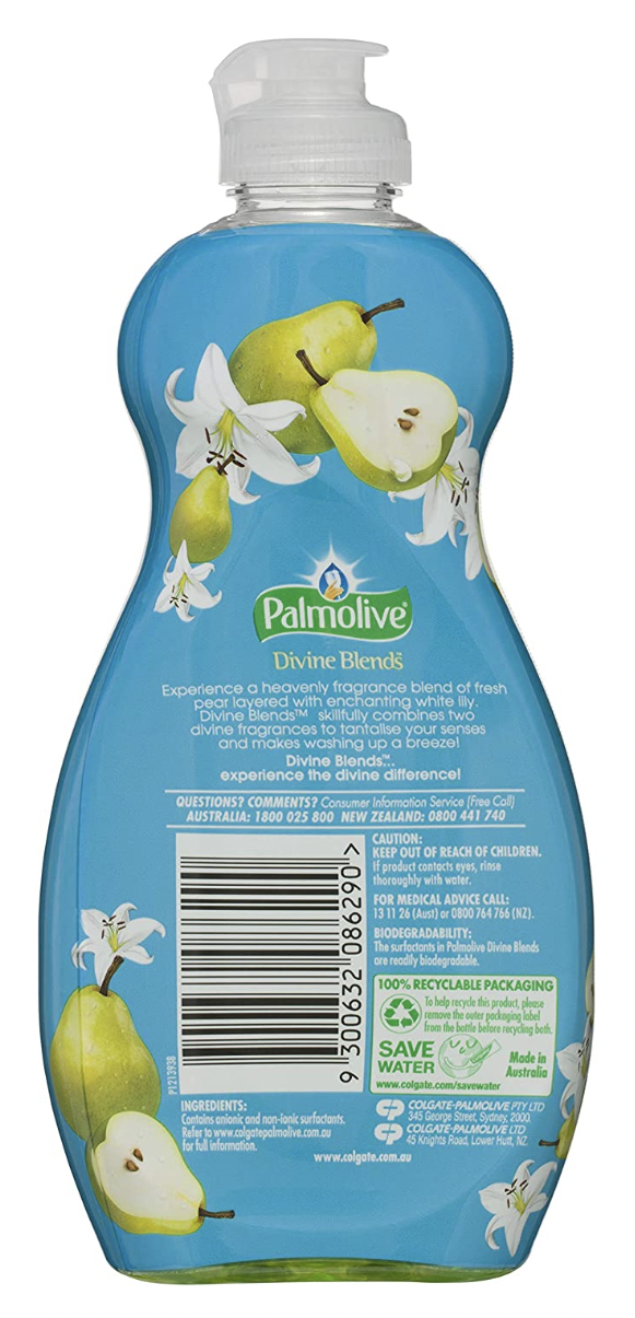 Palmolive Dishwashing Liquid Ultra Divine Blends 375ml - Fresh Pear & White Lily V563-9300632086290