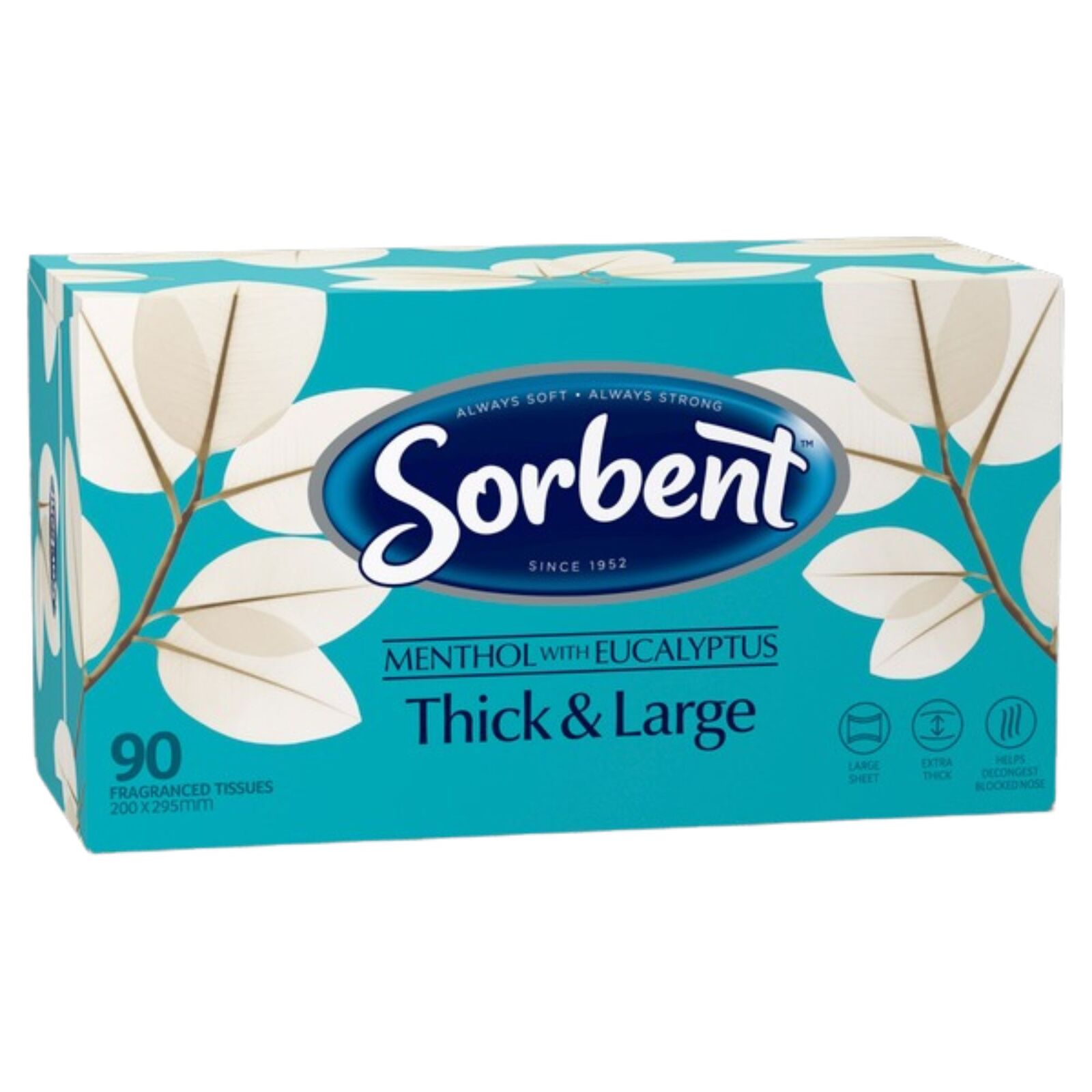 Sorbent Facial Tissues Thick & Large Menthol Fragranced - 90-Pack V563-9310004151747
