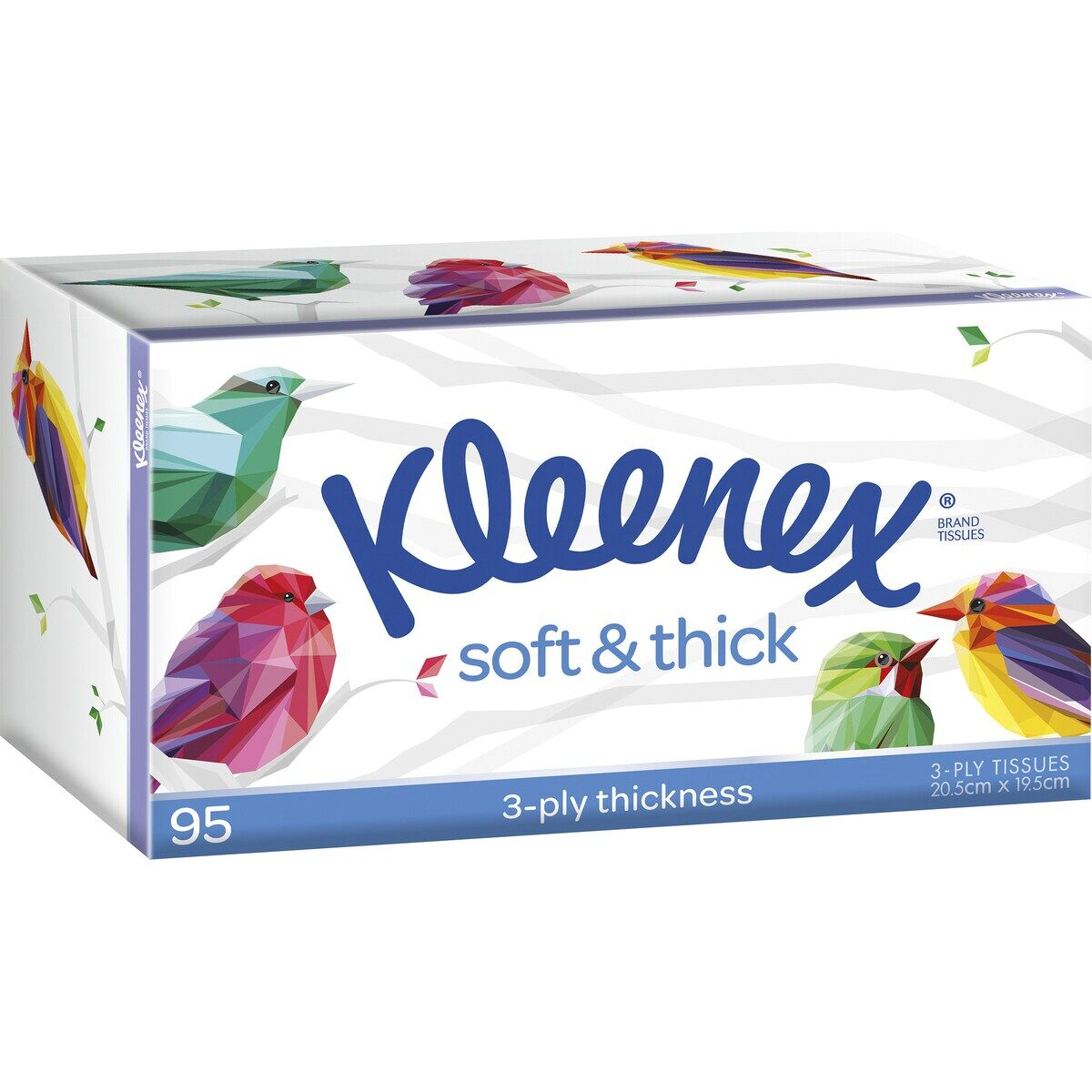 Kleenex Soft & Thick 3 Ply Facial Tissues 1 Pack of 95 V563-9310088013191
