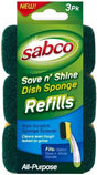 3-Pack Sabco Save N Shine Dish Sponge Scourer Refill V563-9310205620554