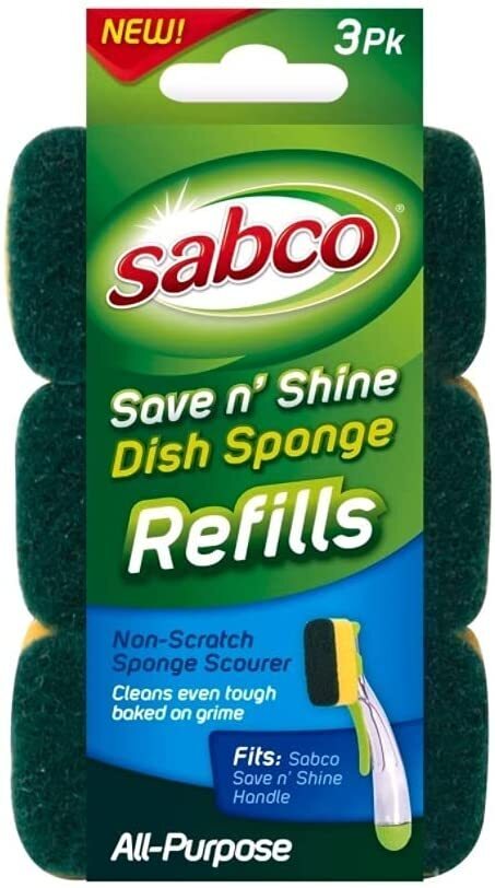 3-Pack Sabco Save N Shine Dish Sponge Scourer Refill V563-9310205620554