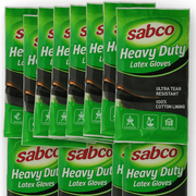 12 Pairs Sabco Heavy Duty Latex Gloves w/ Cotton Lining - Large Size V563-9310205800567-12PCS
