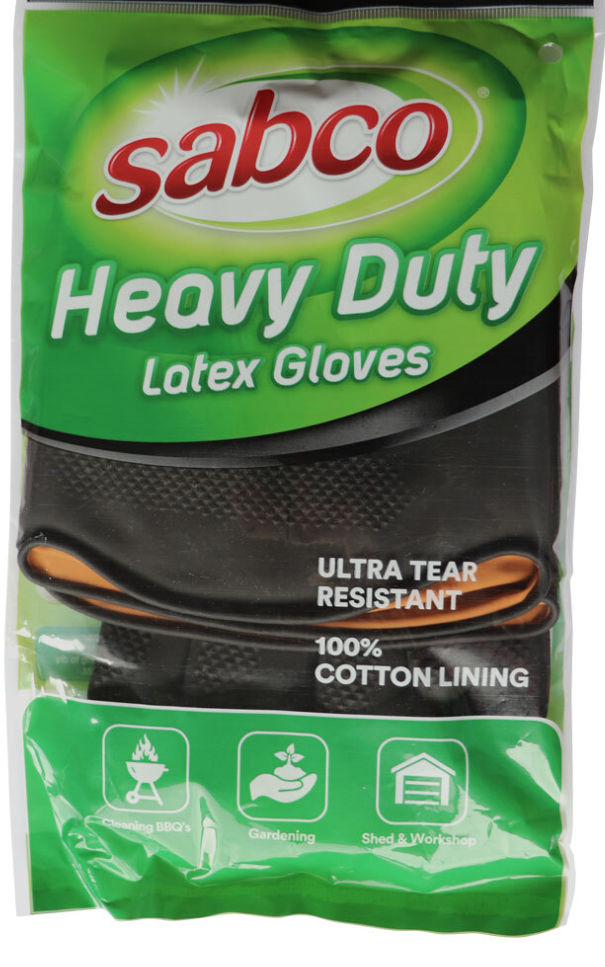 1 Pair Sabco Heavy Duty Latex Gloves w/ Cotton Lining - Large Size V563-9310205800567-1PC