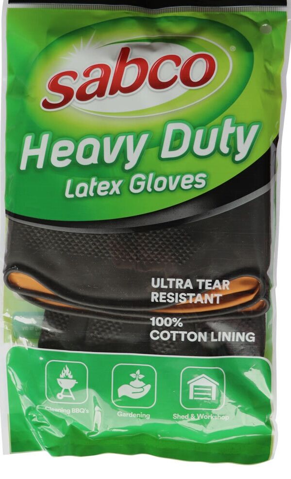 96 Pairs Sabco Heavy Duty Latex Gloves w/ Cotton Lining - Large Size Bulk (1 Carton) V563-9310205800567-96PCS