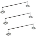 3x 460mm Chrome Tea Towel Rail Stainless Steel Holder Rack V563-9310346000468-3PCS