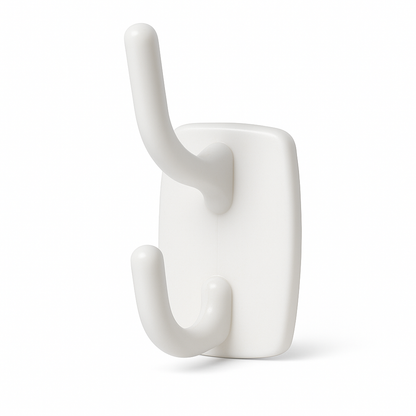 6x Deco Self-Adhesive Double Hooks in White - 2.3kg Weight Capacity per Hook V563-9311183001106-6PCS