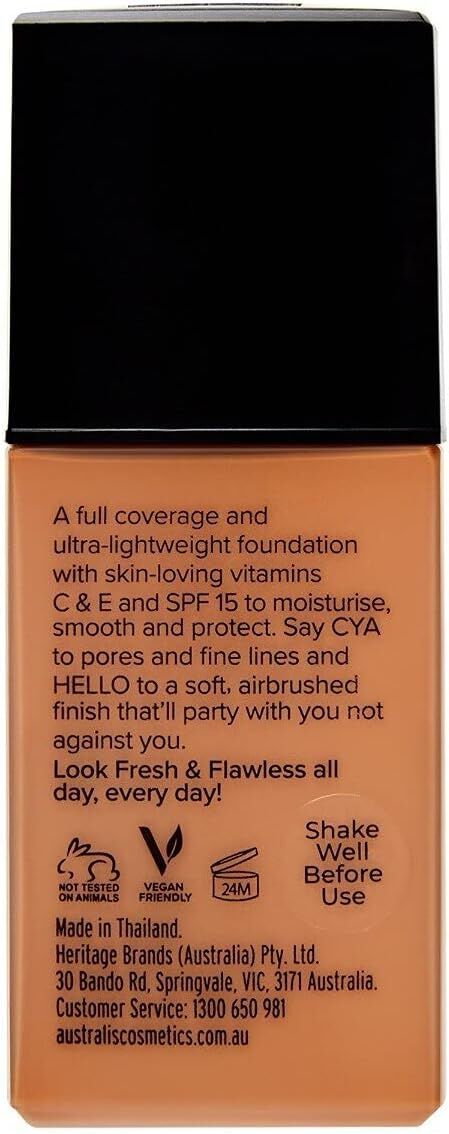 Australis Fresh & Flawless Full Coverage Foundation SPF 15 - Sunkissed V563-9312658625476