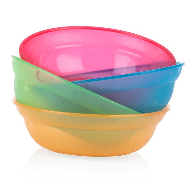 Nuby Value Feeding Bowls Multicolor (Pack of 4) - 6 Months + V563-9321104881328