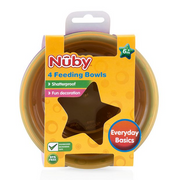 Nuby Value Feeding Bowls Multicolor (Pack of 4) - 6 Months + V563-9321104881328