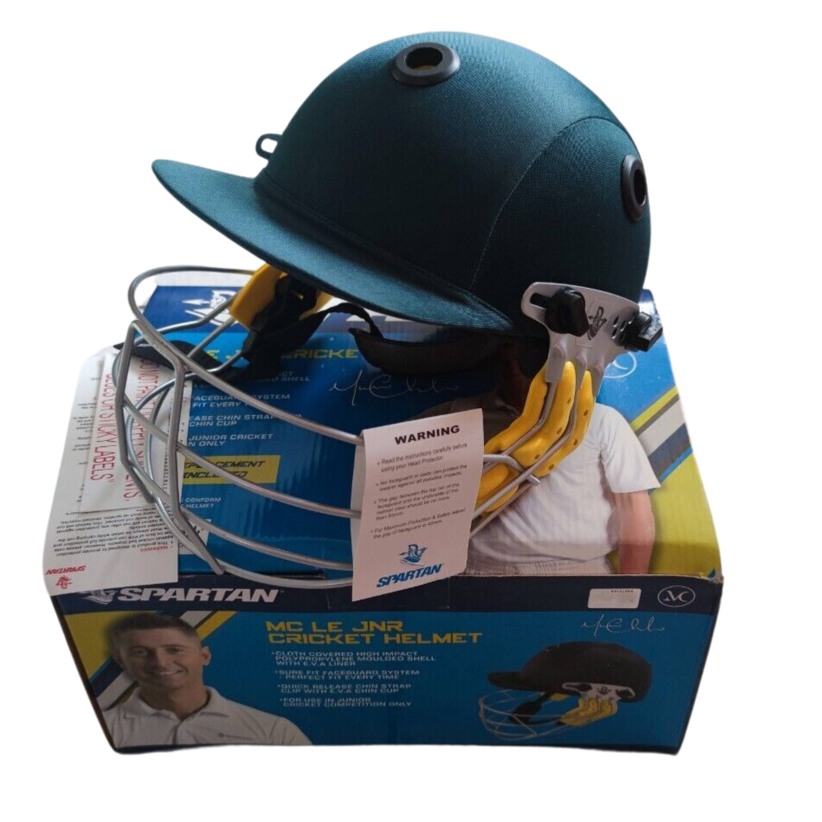 Spartan MC LE Jnr Junior Cricket Helmet Youth - Large Size - Green V563-9332921073667