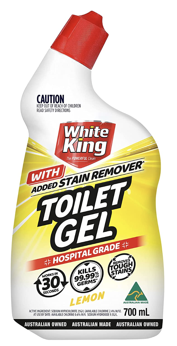 White King Toilet Gel With Added Stain Remover Hospital Grade 700ml - Lemon V563-9333441012310