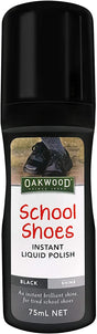 Oakwood 75ml School Shoes Instant Liquid Polish Black Shine V563-9337198002051