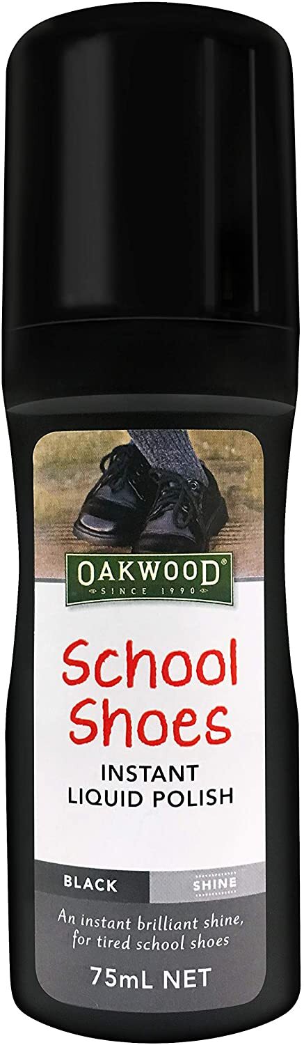 Oakwood 75ml School Shoes Instant Liquid Polish Black Shine V563-9337198002051