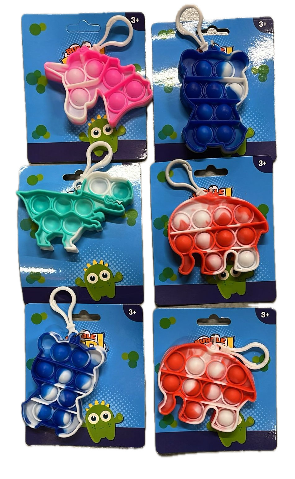 Push Bubble Pop It Fidget Keyring Squeeze Toy Sensory Silicone Stress Reliever V563-9355394028798