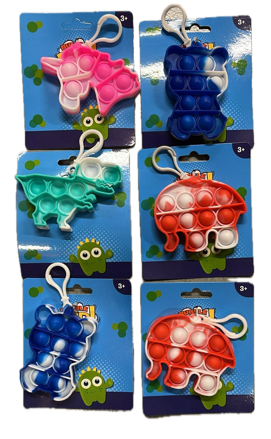 Push Bubble Pop It Fidget Keyring Squeeze Toy Sensory Silicone Stress Reliever V563-9355394028798