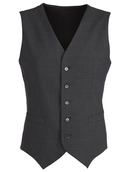 Mens Wool Blend Vest w/ Knitted Back Waistcoat Sleeveless Wool Blend - Charcoal - 102 V563-94011-CHARCL-102