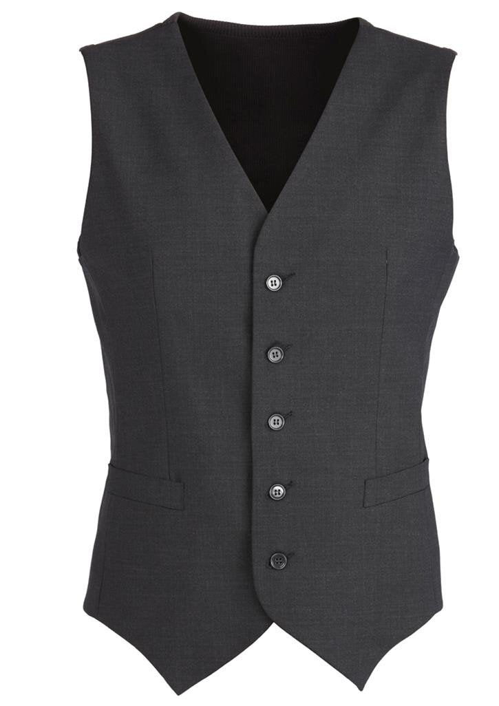 Mens Wool Blend Vest w/ Knitted Back Waistcoat Sleeveless Wool Blend - Charcoal - 97 V563-94011-CHARCL-97