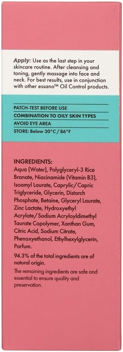 Essano Niacinamide Oil Control Face Moisturiser 75ml V563-9421008706465