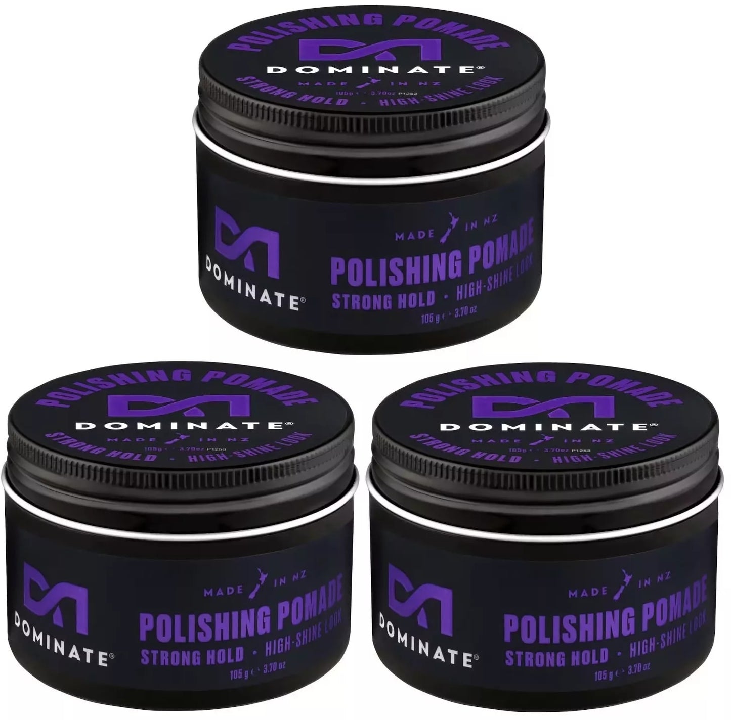 3x Dominate Polishing Pomade Strong Hold High Shine 105g V563-9421008706540-3PCS