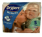 1pk 82 Drypers Baby Wee Wee Dry Nappies Nappy Diapers - Small 3-7Kg Diapers V563-9557327011000
