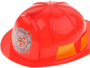 KIDS FIREMAN HAT Firemans Helmet Costume Dress Up Party Red Plastic Halloween Cap V563-9868686161016-1PC