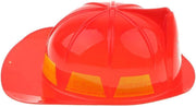 KIDS FIREMAN HAT Firemans Helmet Costume Dress Up Party Red Plastic Halloween Cap V563-9868686161016-1PC