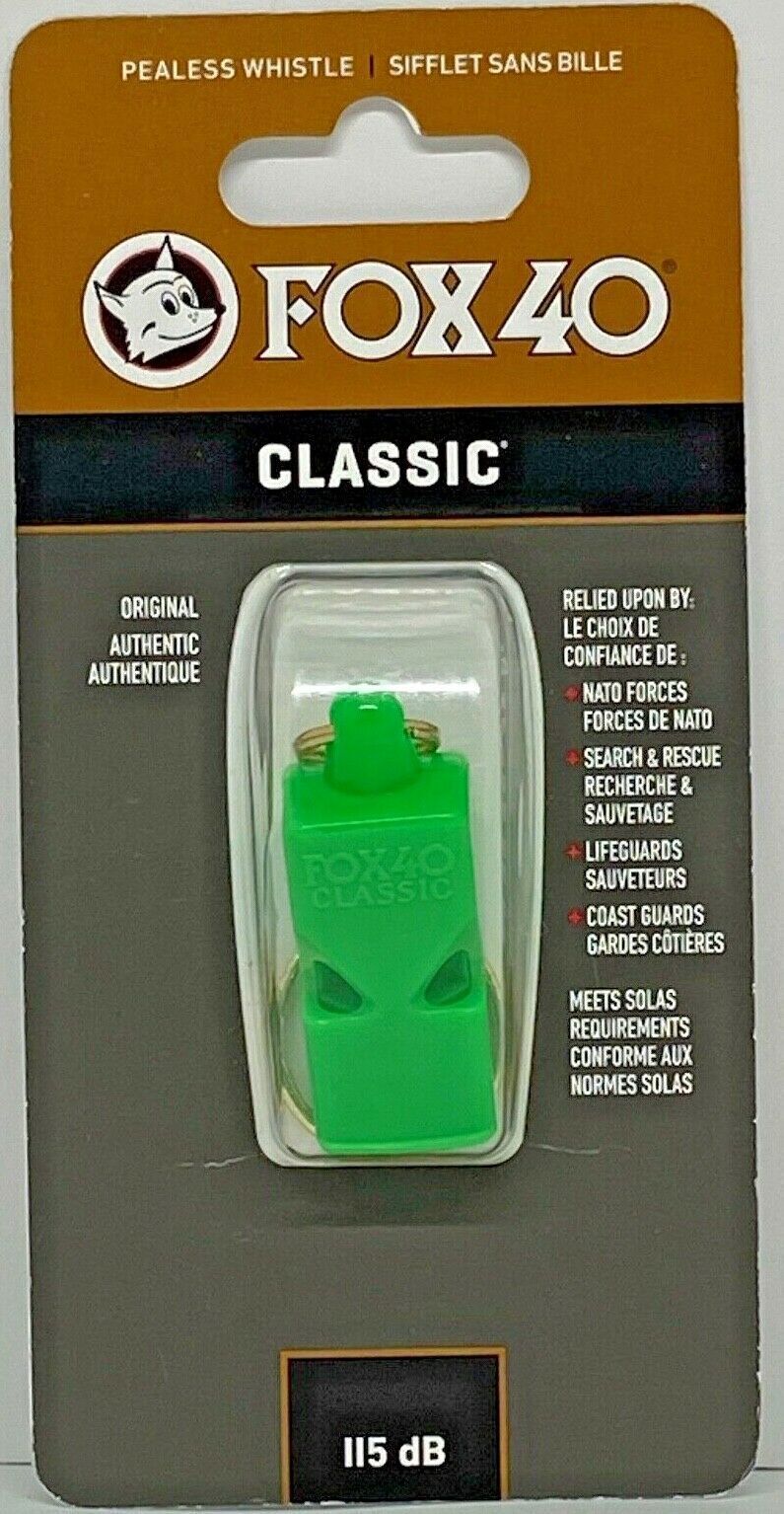 Fox 40 Classic 3 Chamber Whistle Soccer Football Netball Sports Basketball - Green V563-9902-1400
