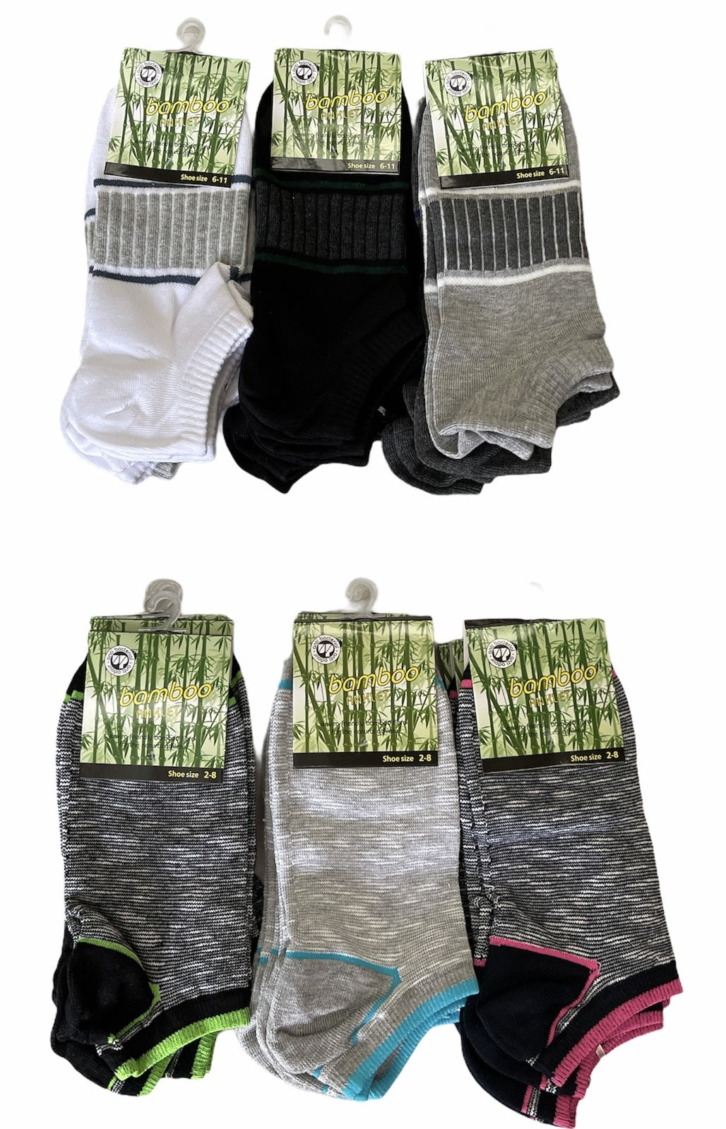 1x Pair Bamboo Anklet Socks Work Sport Ankle Cushion Odour Resistant Natural - 2-8 V563-9904-1PAIR-2_8