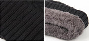 Winter Knitted Hat Men Women Warm Thick Beanie Fleece Ski Cap Outdoor Thermal V563-990460-BLACK