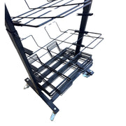 12 Tier Placemat Brochure Magazine Newspaper Display Rack Storage Stand on Wheels - Black Frame V563-99775