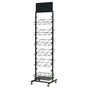 12 Tier Placemat Brochure Magazine Newspaper Display Rack Storage Stand on Wheels - Black Frame V563-99775